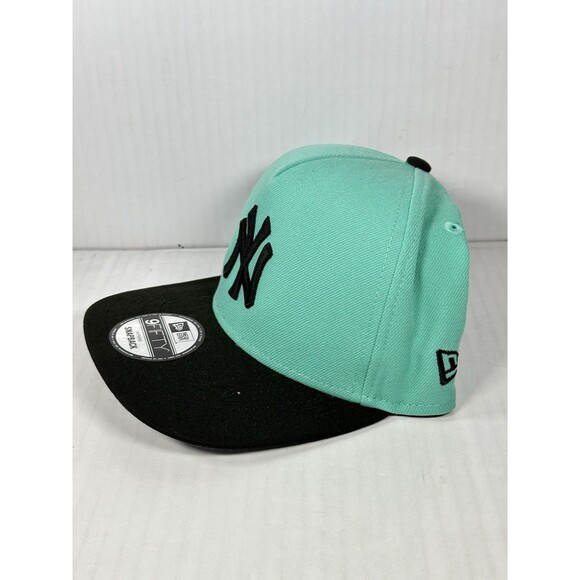 New Era New York Yankees Mint Black Snapback 9FIFTY A-Frame Hat Cap Side Patch - Picture 3 of 5